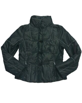 Marella Daunenjacke Gr. 36 in Khaki-Schwarz, Vorderansicht