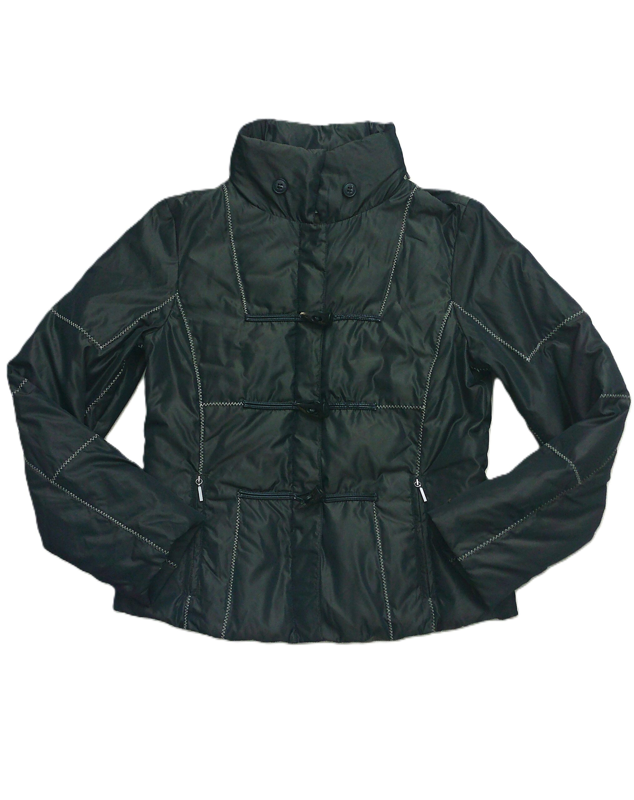 Marella Daunenjacke Gr. 36 in Khaki-Schwarz, Vorderansicht